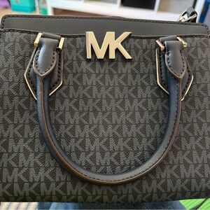 Michael Kors Blue Satchel with Signature Design